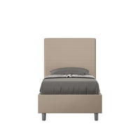 Letto Singolo 80x190 cm con Rete e Contenitore Focus Tortora