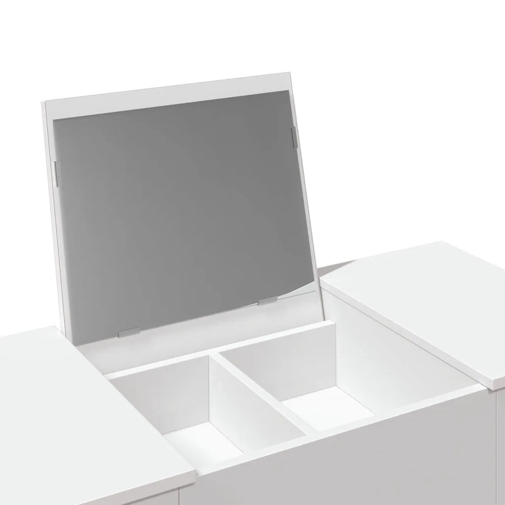 Toeletta | Tavolo da Trucco con Specchio Bianco 100x45x76 cm