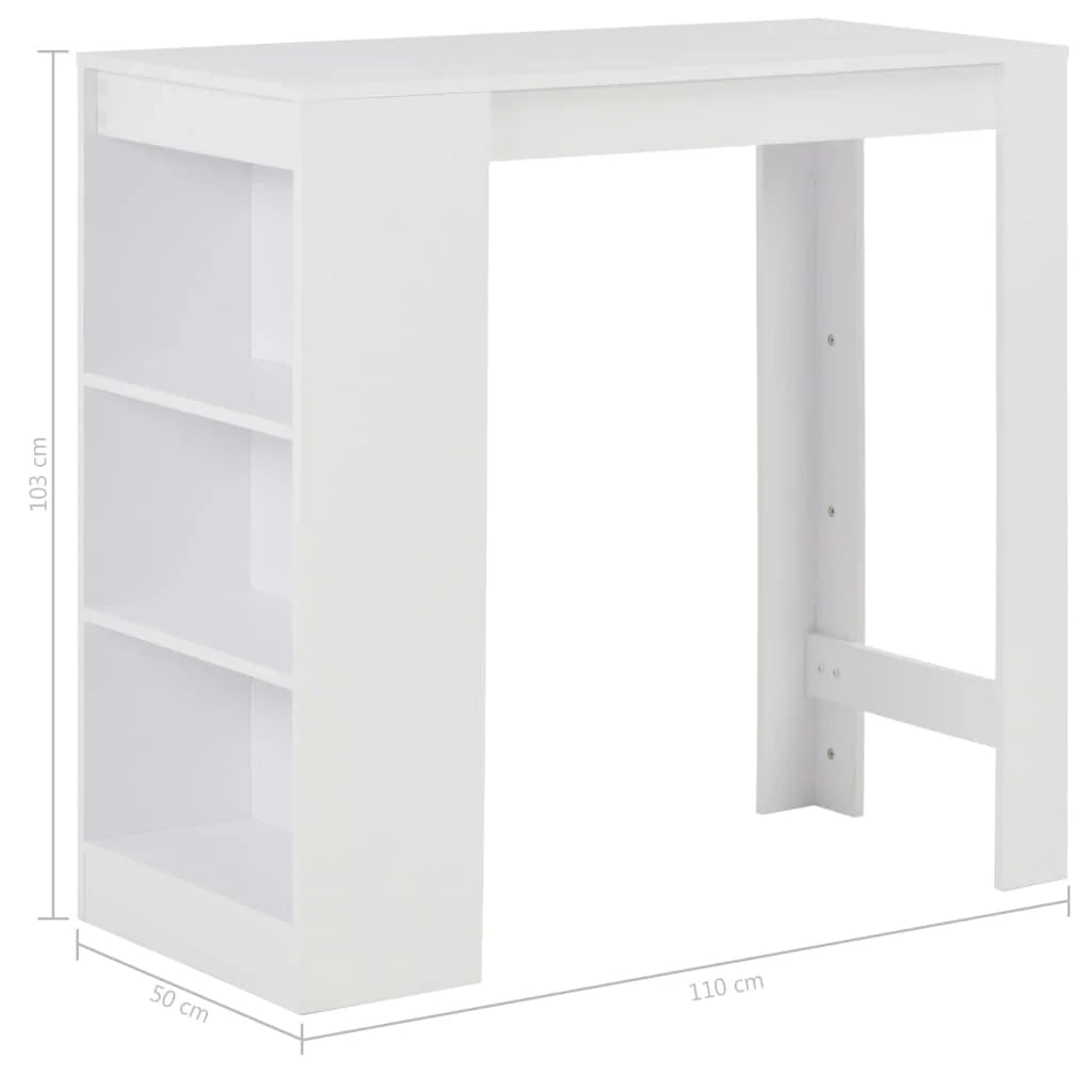 Tavolo alto da bar/bistrot con ripiano bianco 110 cm 0902050