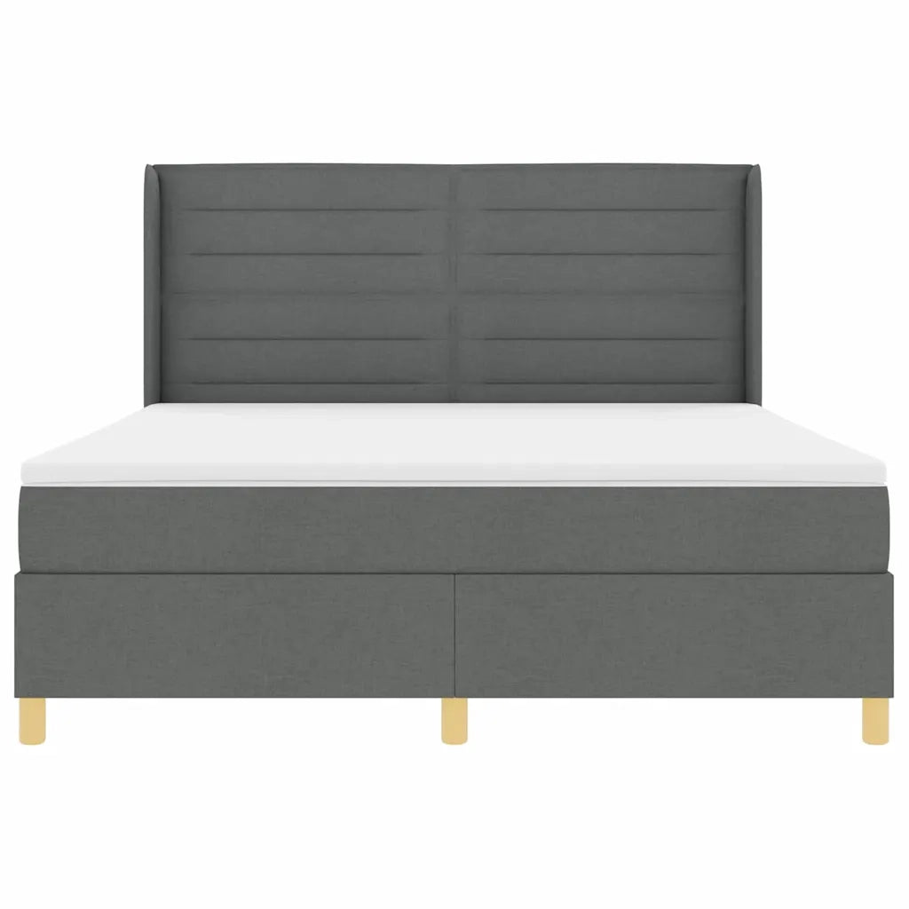 Letto a molle con materasso Grigio scuro 180 x 200 cm Tessuto 3341785