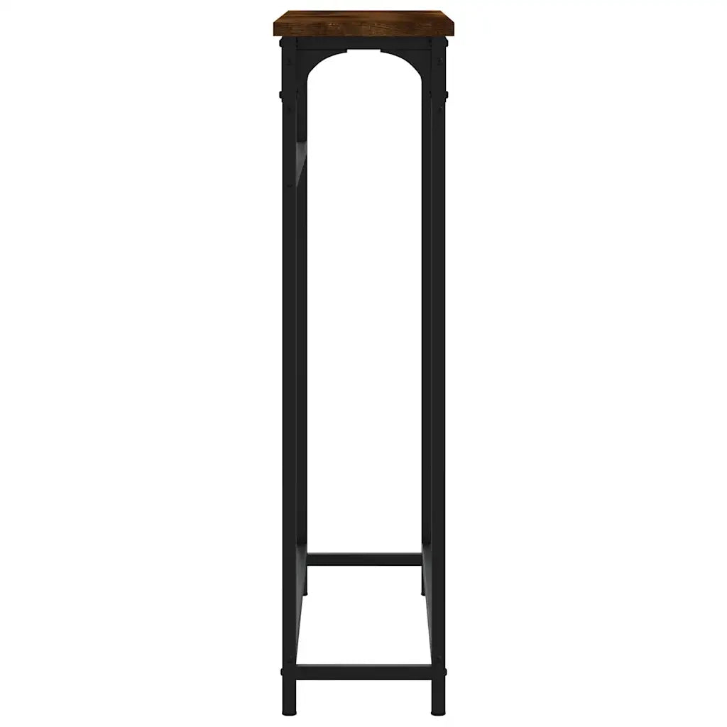 Tavolino Consolle | Tavolo d'Ingresso Rovere Fumo 75x19,5x75cm in Legno Multistrato