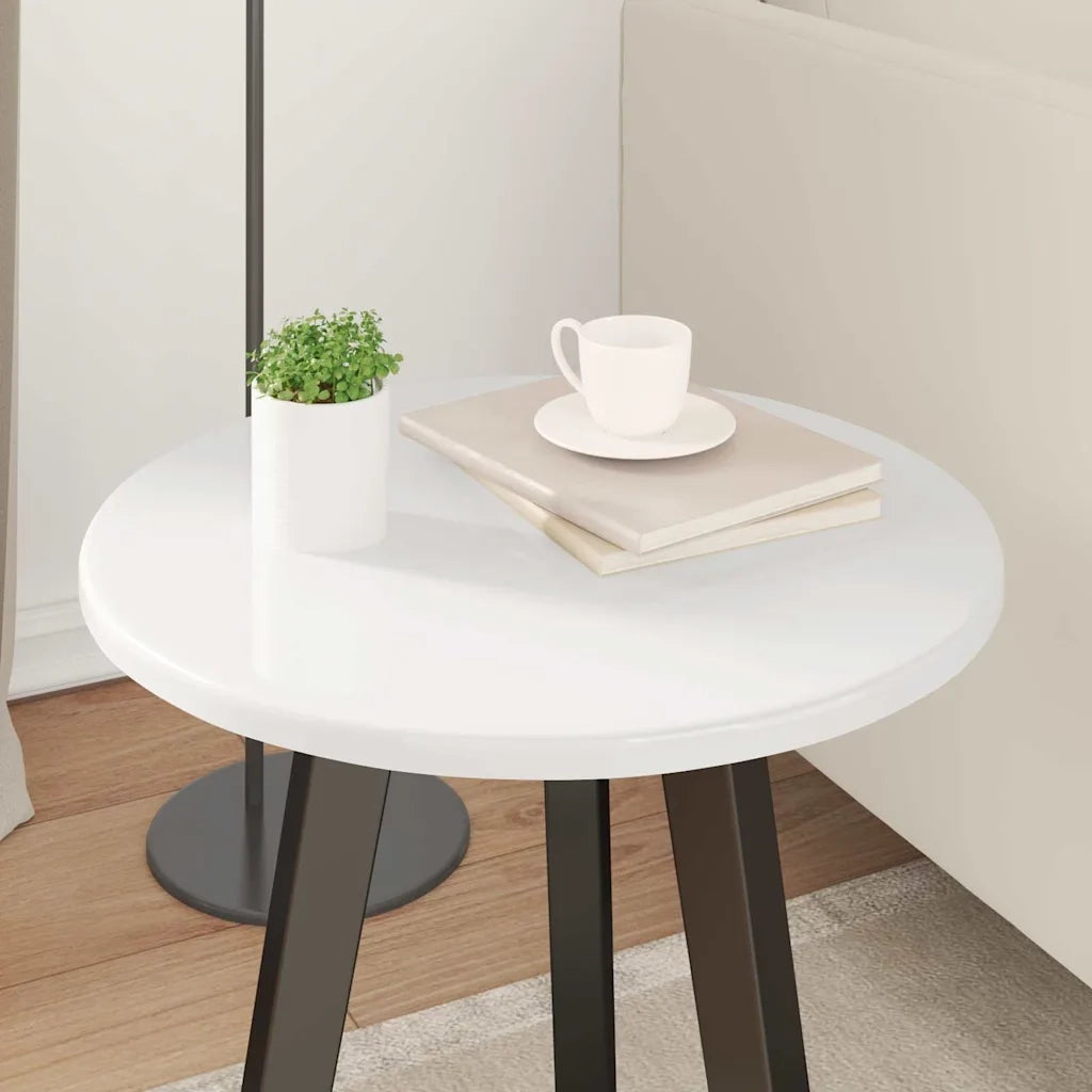 Piano del tavolo Bianco lucido Ø 40 x 1,5 cm Legno multistrato