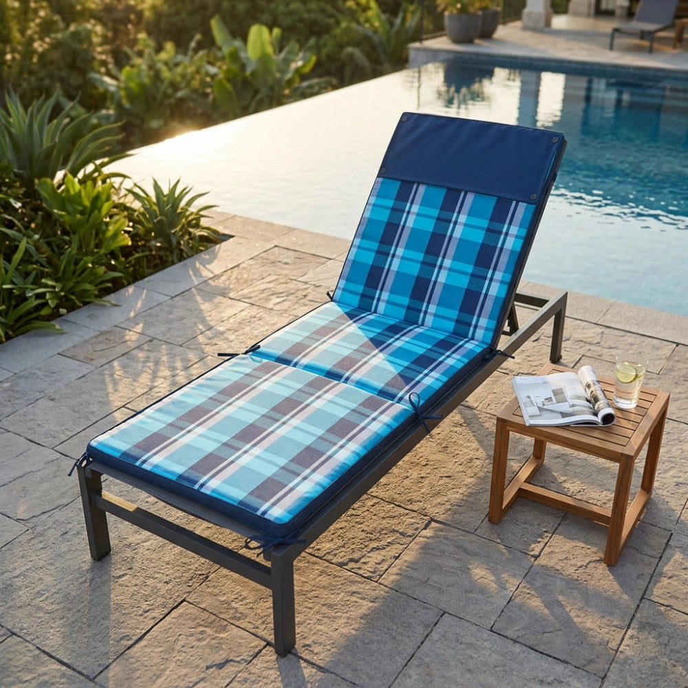 CUSCINO REAL LETTINO QUADRI BLU