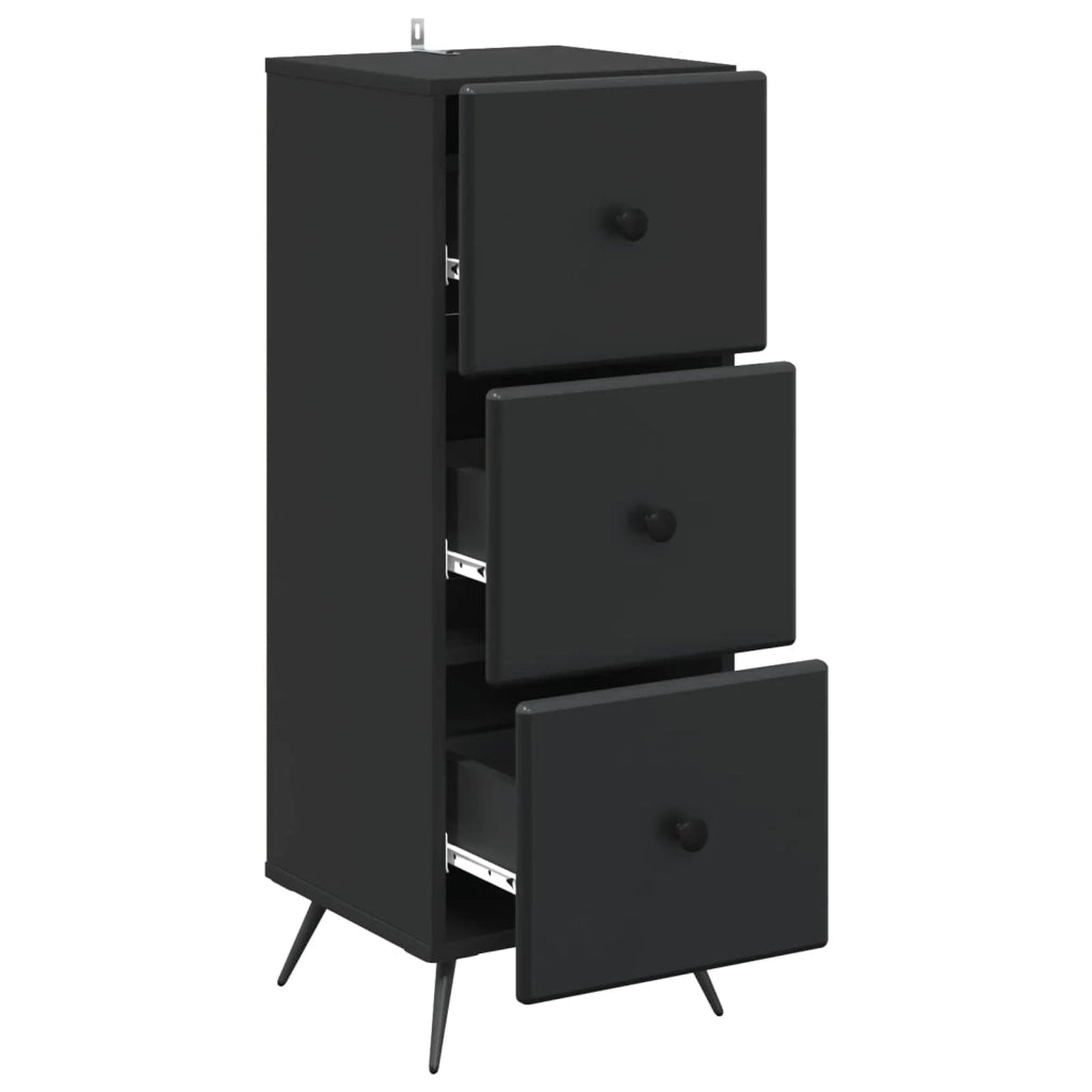 Mobile con Cassetti Nero 33 x 34,5 x 90 cm Legno ingegnerizzato