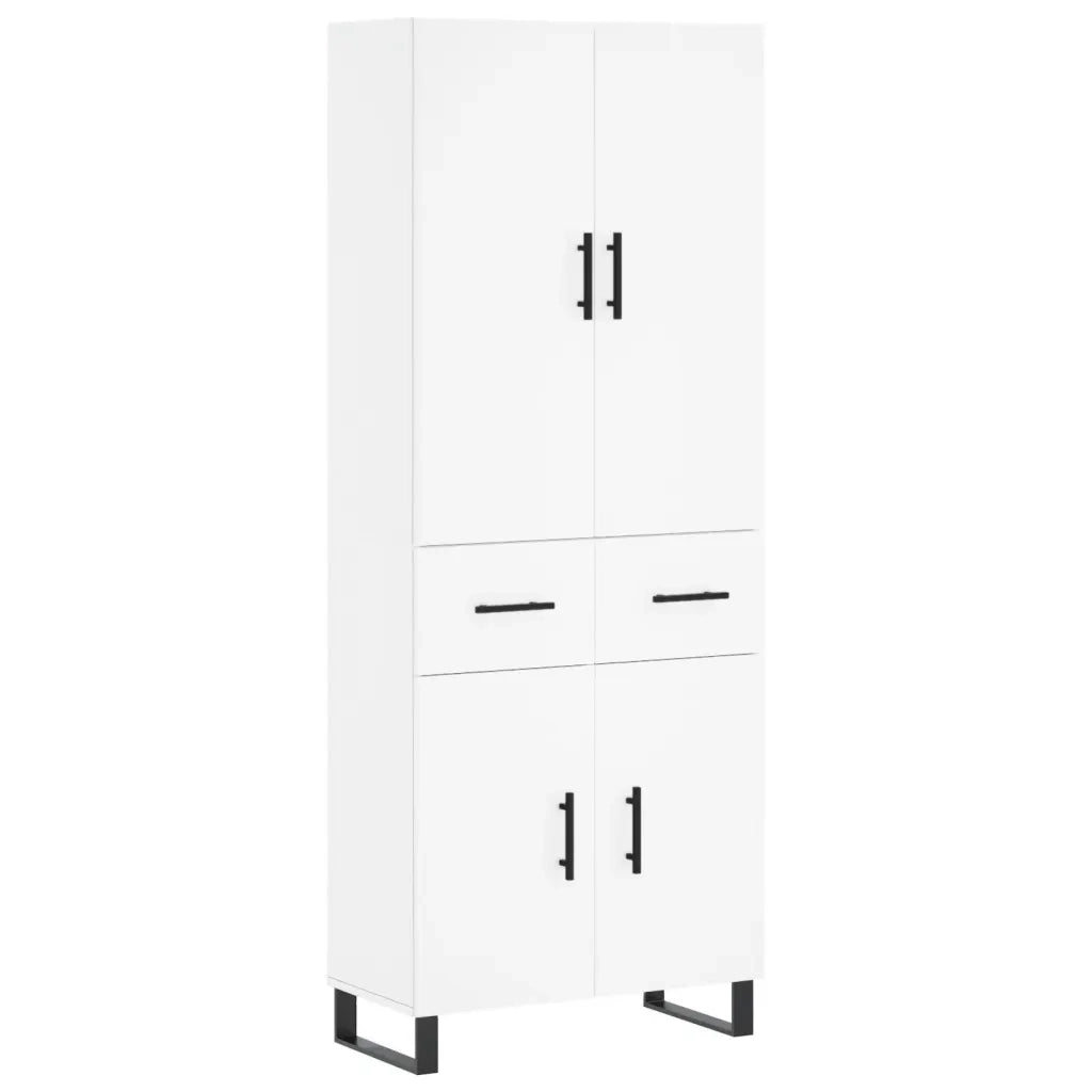 Credenza | Madia | Buffet da pranzo | Armadio da pranzo Bianca 69,5x34x180 cm in Legno Multistrato