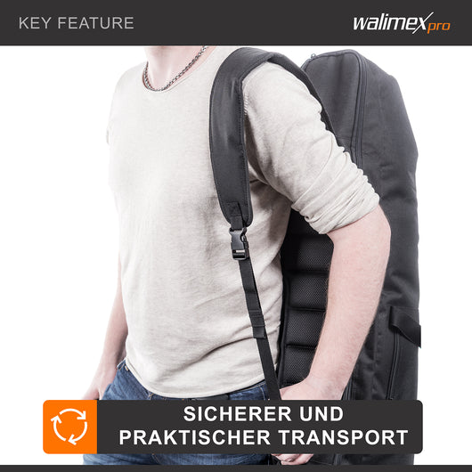 Borsa fotografica Guardian, 1100 x 220 x 220 mm, Borsone fotografico con divisori, imbottitura, tracolla e cerniere, per stativi, flash da studio e fotocamere