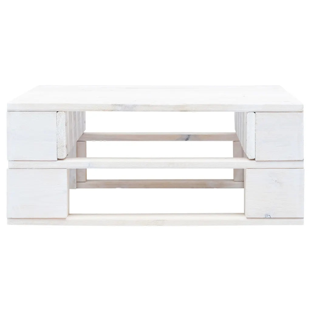 Ottomana da Giardino Pallet in Legno di Pino Impregnato Bianco 3066424