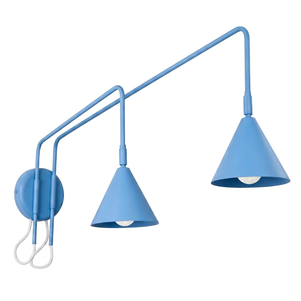 Applique NOX 2 azzurro con interruttore