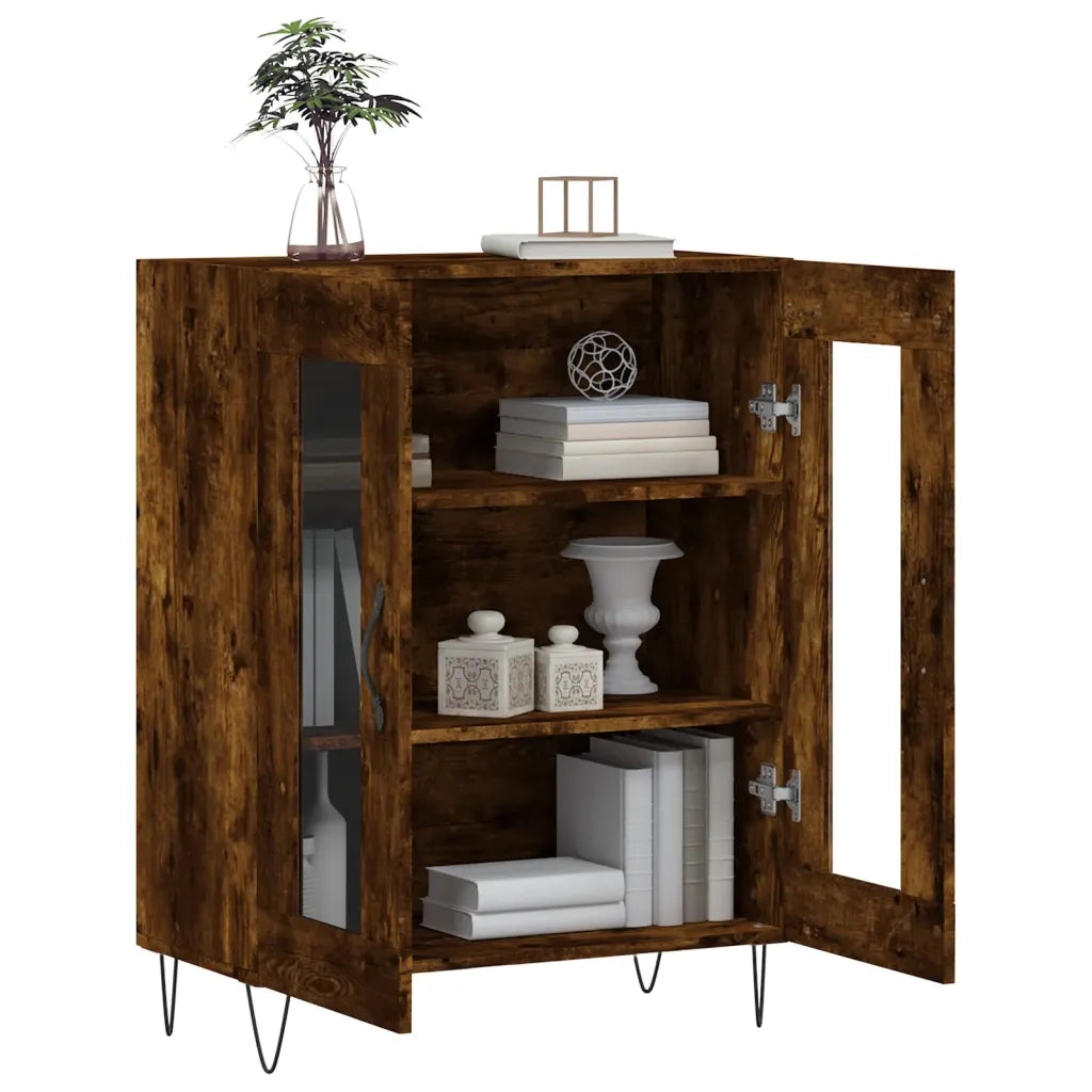 Credenza Rovere Fumo 69,5x34x90 cm in Legno Multistrato 827785