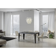 Tavolo allungabile 160/244x80 cm Flame telaio Antracite - Cemento