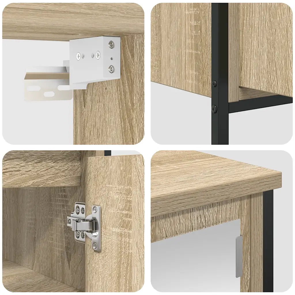 vidaXL Set Mobili da Bagno 2 pz Rovere Sonoma in Legno Multistrato