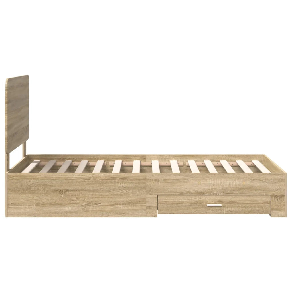Struttura del letto Rovere Sonoma 75 x 190 cm Legno multistrato 3412848