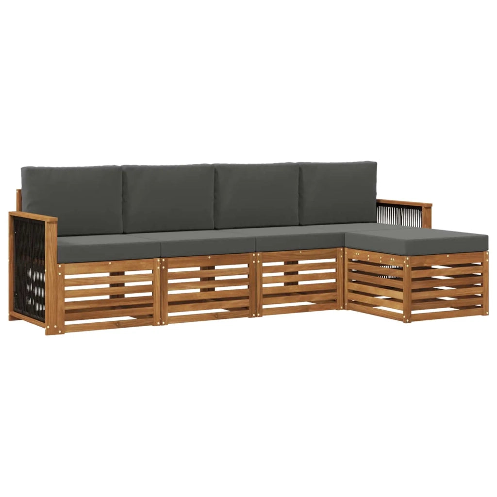 Set di divani da esterno 5 pz Naturale e Antracite 3384233