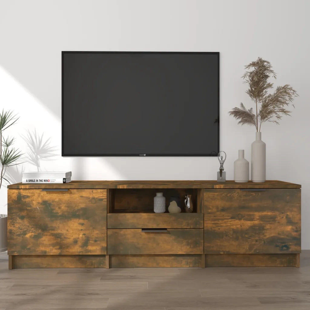 Mobile TV | Armadietto TV | Mobile Porta TV Rovere Fumo 140x35x40 cm in Legno Ingegnerizzato