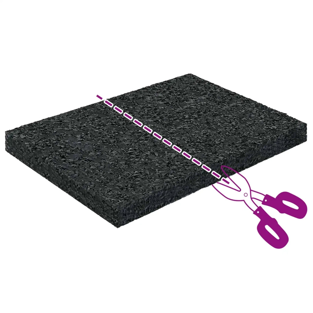 Pad per patio in granuli di gomma Nero 6 x 9 x 0,8 cm Gomma CFW9880506