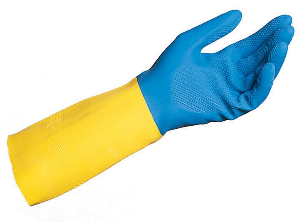 10paia guanti in neoprene duo-mix 405 col. blu/giallo tg. 9 cod:ferx.vit30883