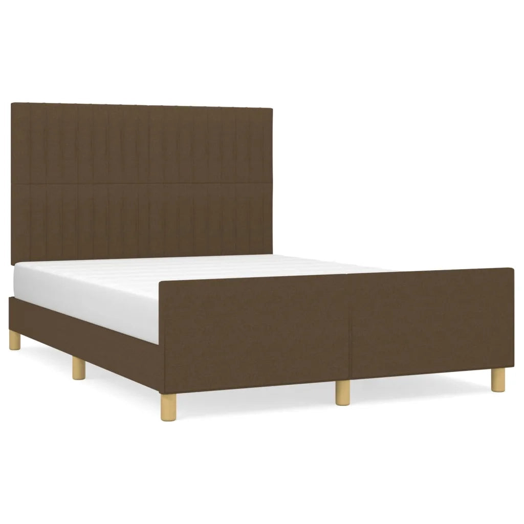Giroletto senza Materasso-Struttura Letto Marrone Scuro 140x190 cm Tessuto 580054