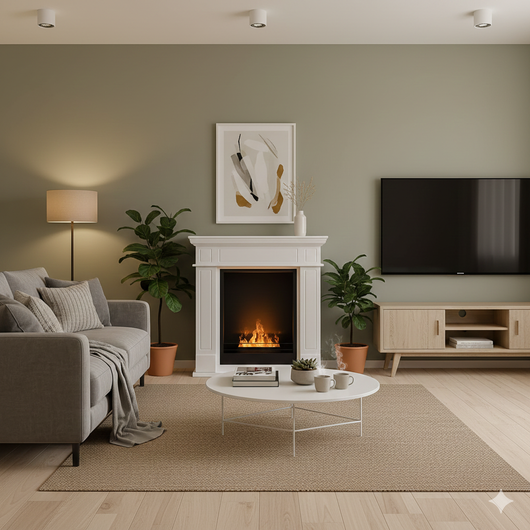 Camino a Bioetanolo da Terra Donatello 81x30x86 cm in MDF Bianco