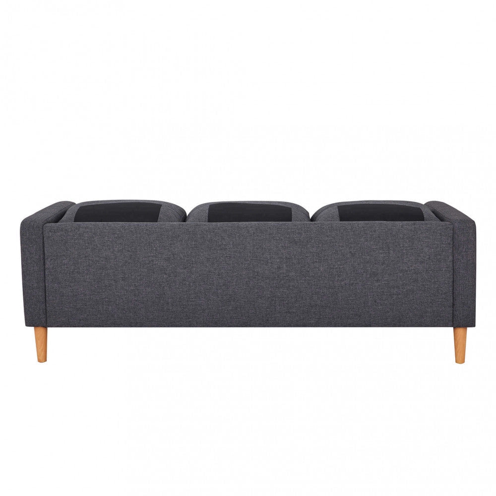 Divano 3 Posti Ramsey 180x73x82 h cm in Tessuto Grigio scuro