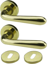 Coppia di Maniglie Tonda Ottone per Porta Interna