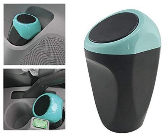 Mini contenitore per rifiuti per auto - pratica cassetta dei rifiuti - 1 pezzo - blu - plastica - 16x8 cm