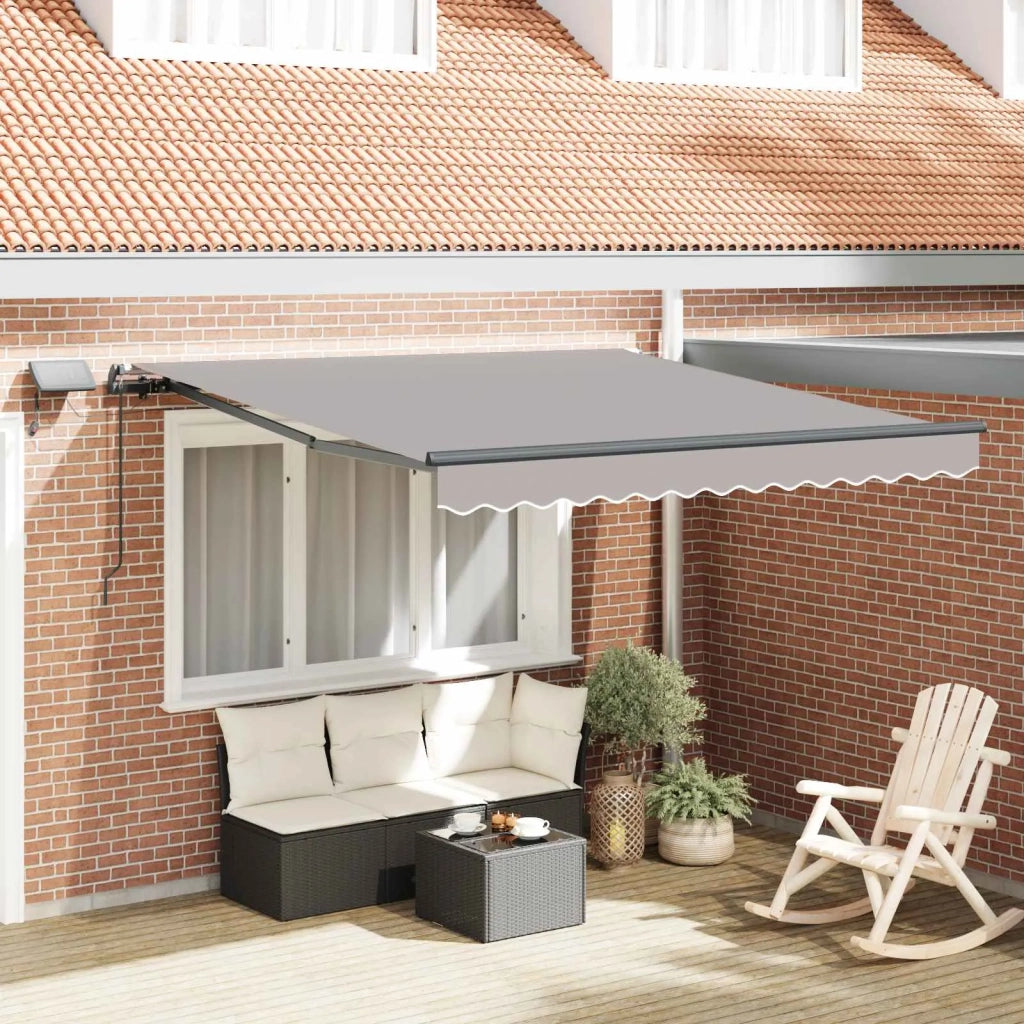 Tenda retrattile-Tenda parasole per balcone Grigio chiaro 300 x 250 cm Tessuto