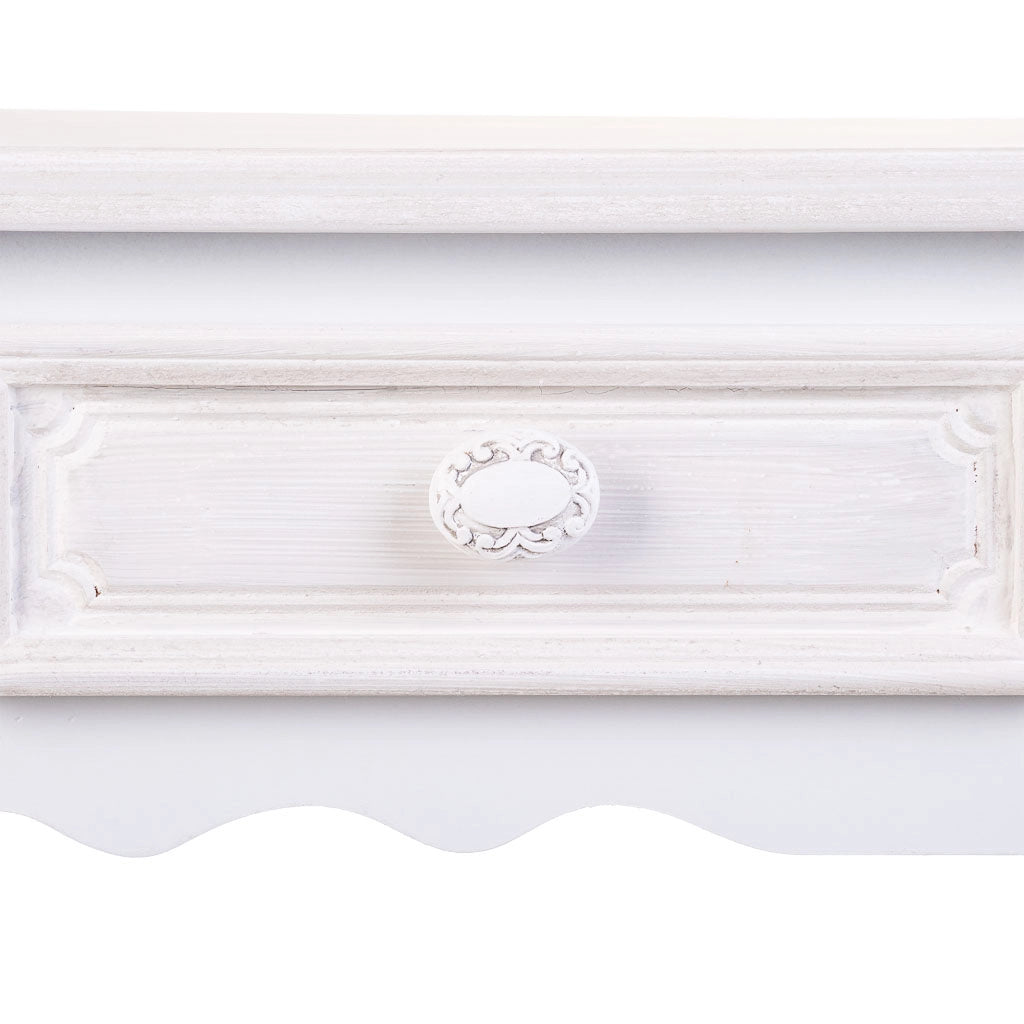 Mobile da ingresso in legno con 2 cassetti bianchi 80x40x75