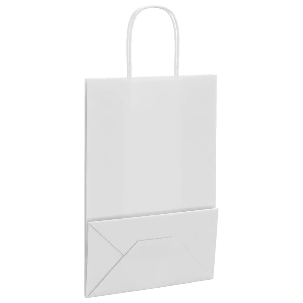 Sacchetti di Carta 50 pz con Manici Bianchi 21x11x31 cm 4101602