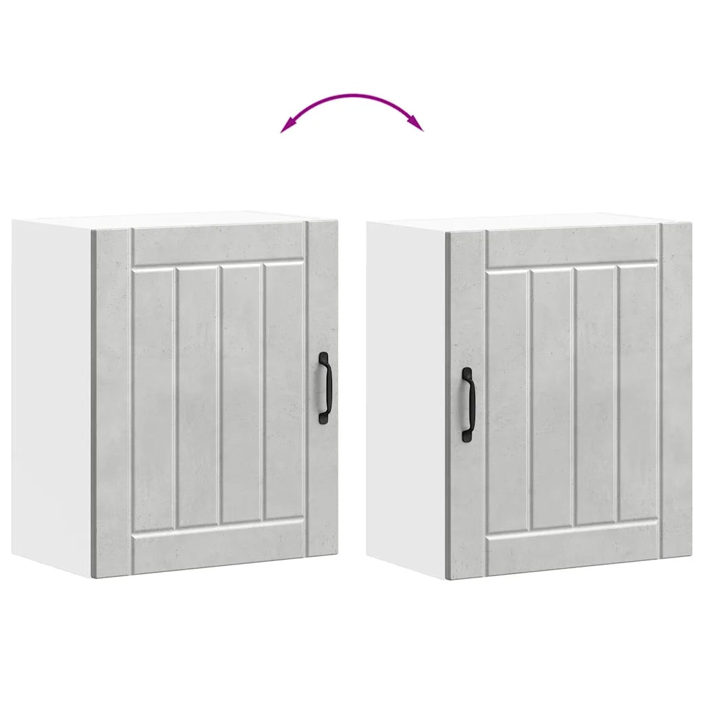 Pensili da cucina 2 pz Lucca in Legno Multistrato Grigio cemento 853806