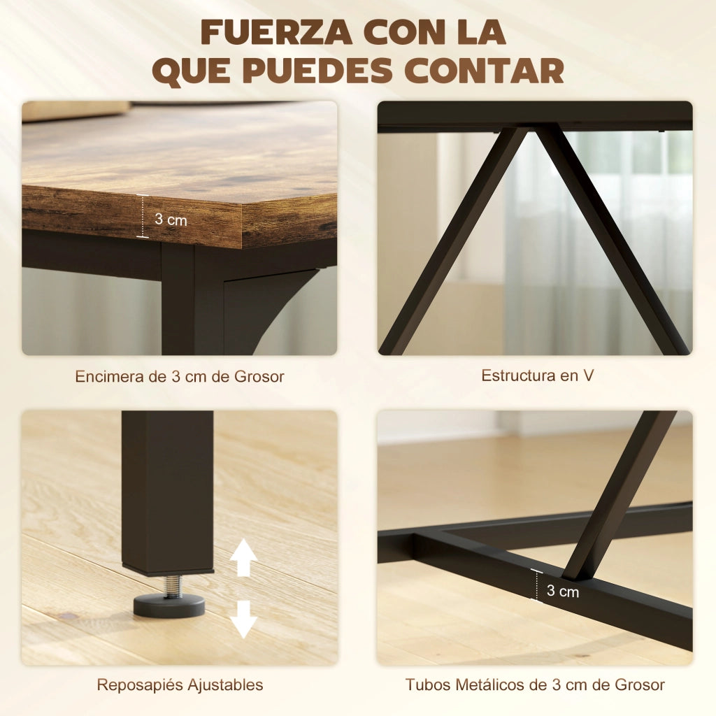 Tavolo da pranzo rettangolare allungabile 6-8 persone ¨C Xylo ¨C Legno effetto noce gambe metallo 180x80x75,5cm