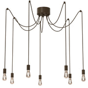 Lampada sospensione Spindel 7xE27 bronzo acciaio Luminex