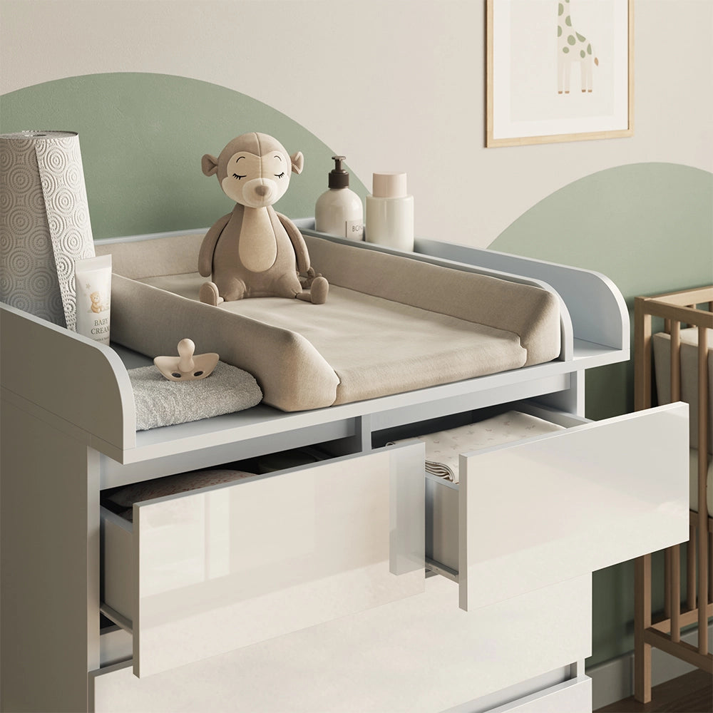 Vicco Fasciatoio Bianco 80 x 110.2 cm con 5 cassetti