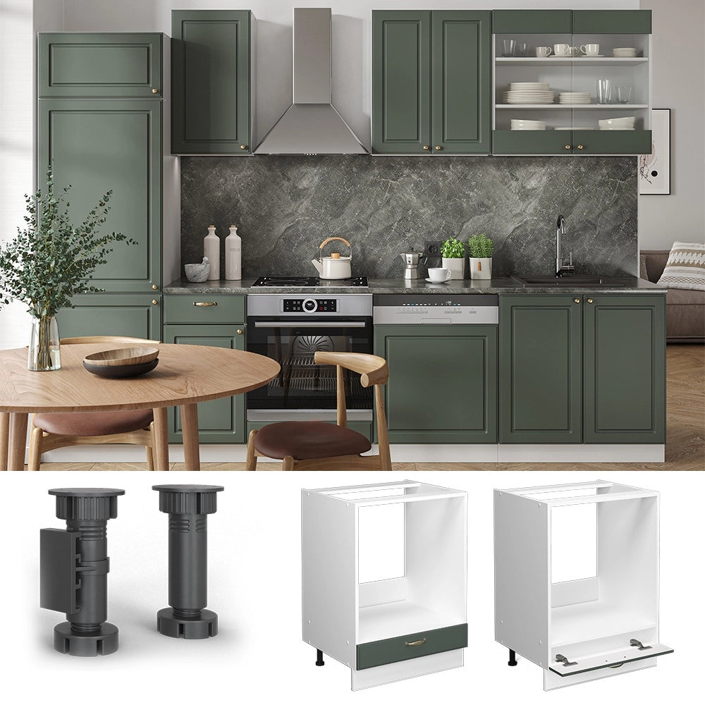 Mobile per forno da incasso Fame-Line Verde-oro rustico/Bianco 60 cm, PL Marmo Vicco