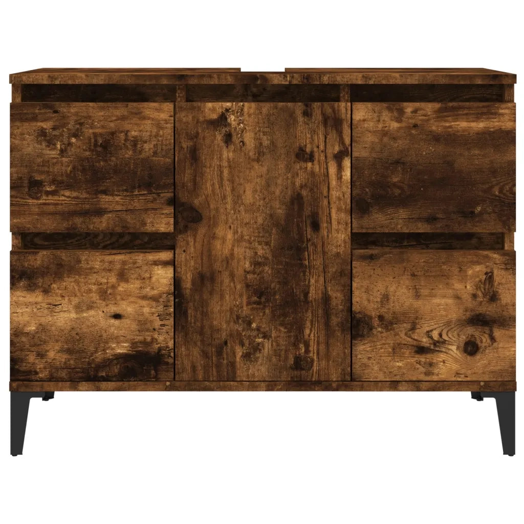 Mobile Lavabo Rovere Fumo 80x33x60 cm in Legno Multistrato 821281