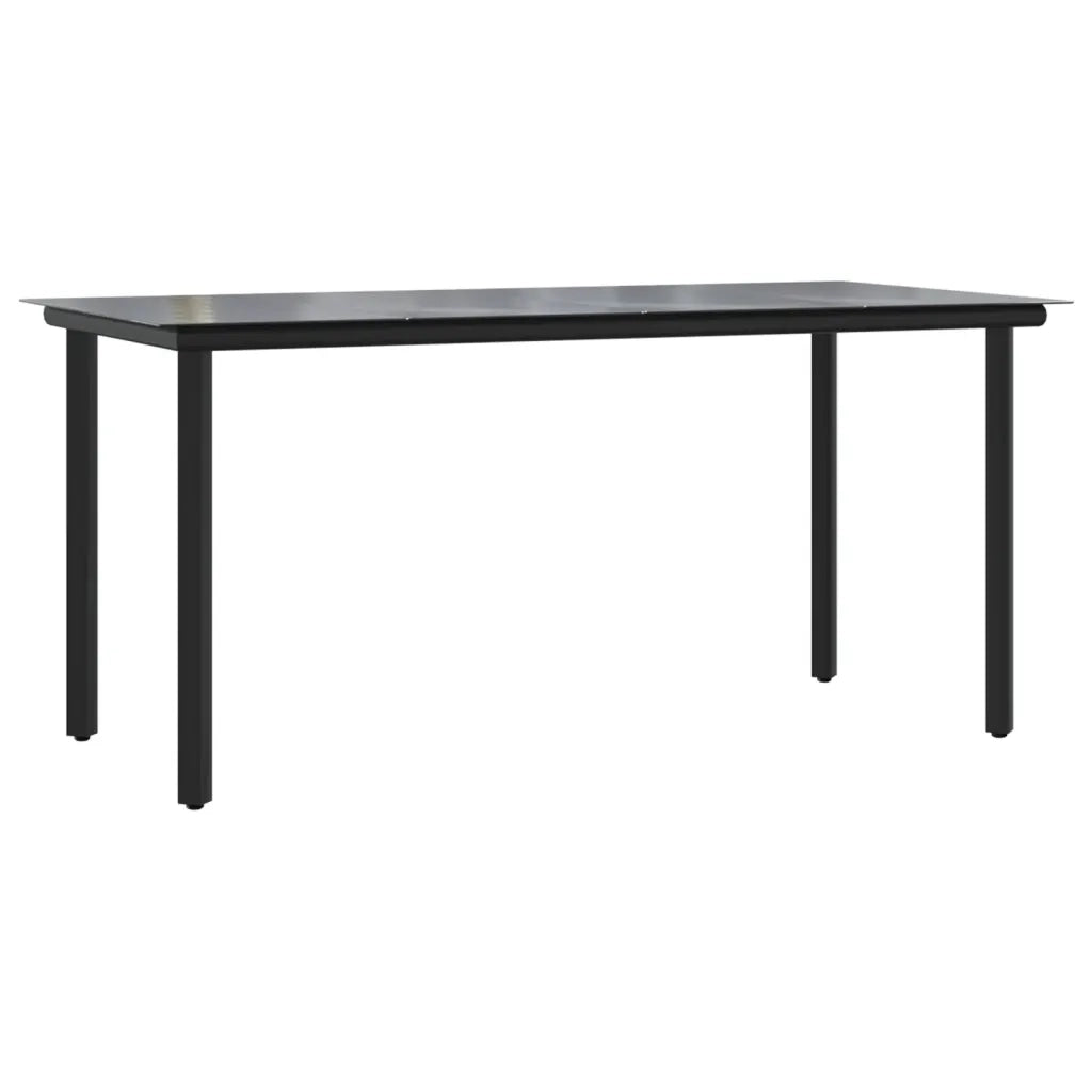 Set da Pranzo da Giardino 5 pz Nero con Cuscini in Polyrattan 3156766