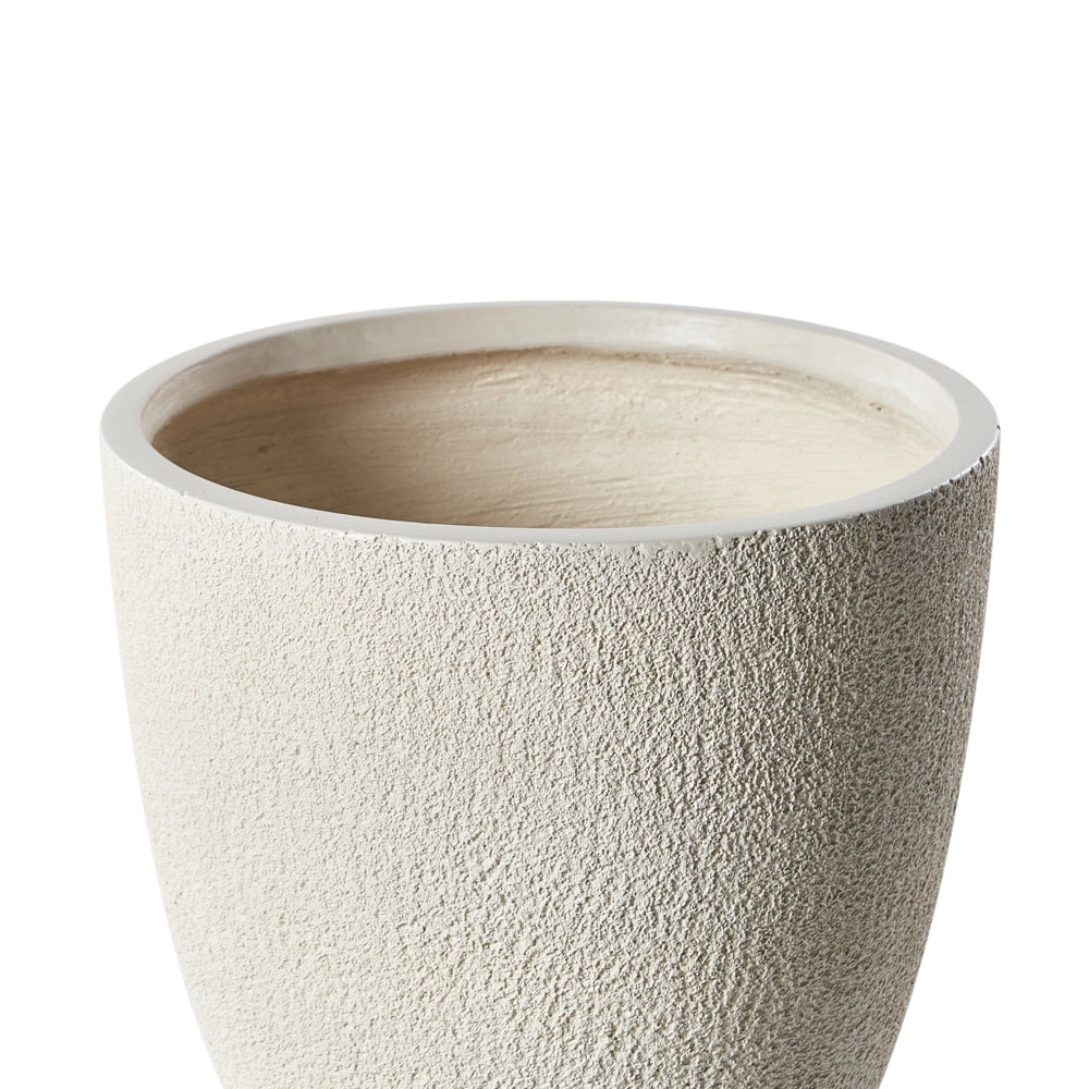 Vaso da fiori in argilla bianco sporco 36 x 36 x 32 cm per interni ed esterni resistente alle intemperie