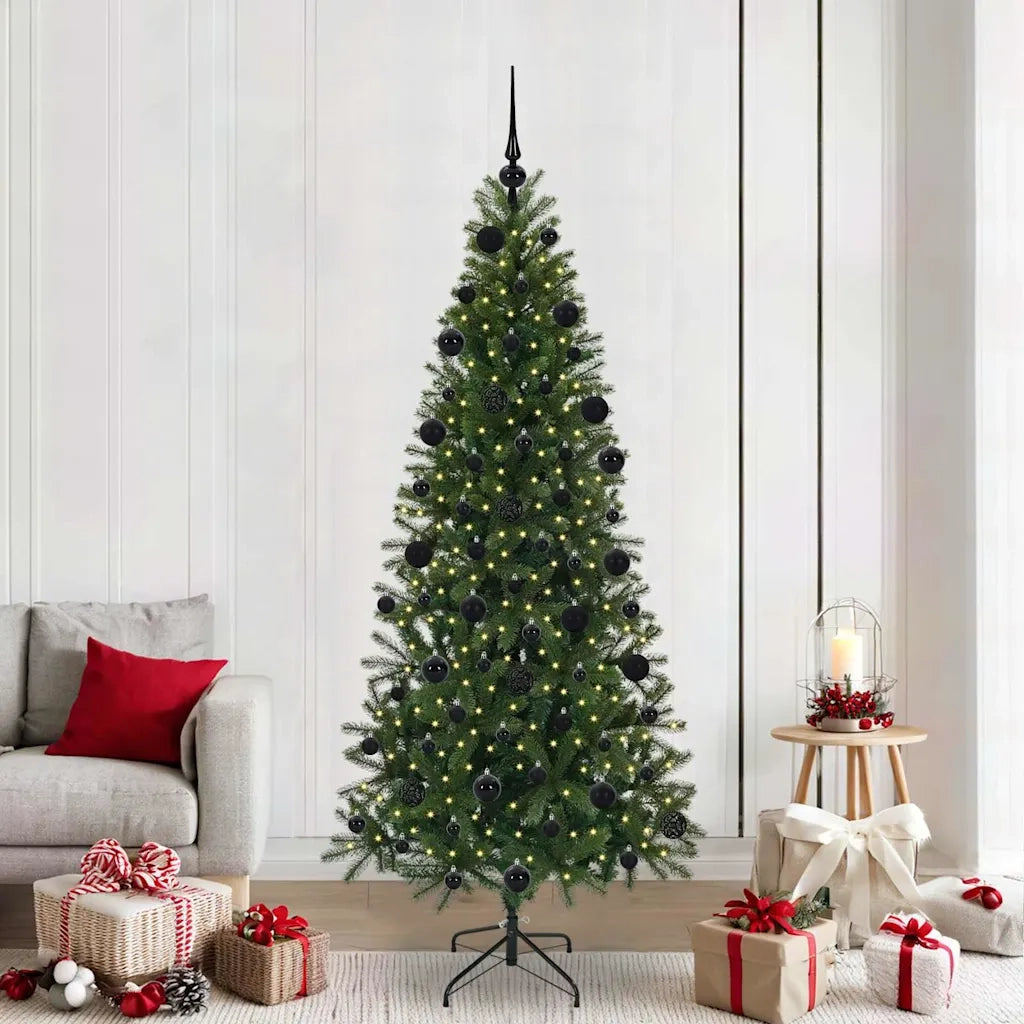 Albero di Natale | Decorazioni natalizie artificiale con 300 LED Verde 210 cm PE e PVC