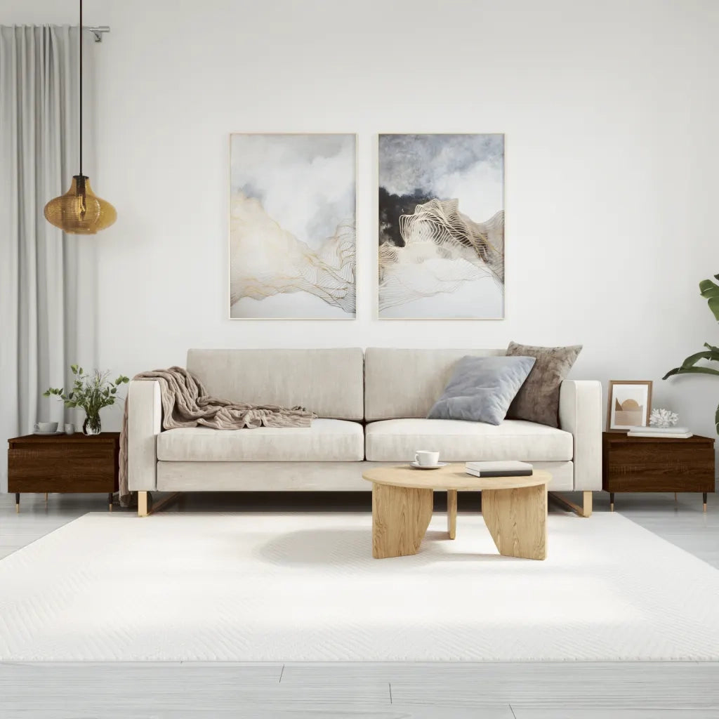 2 pz Tavolini salotto | Tavolino da caff¨¨ | Tavolino da Soggiorno Rovere Marrone 50x46x35 Legno Multistrato