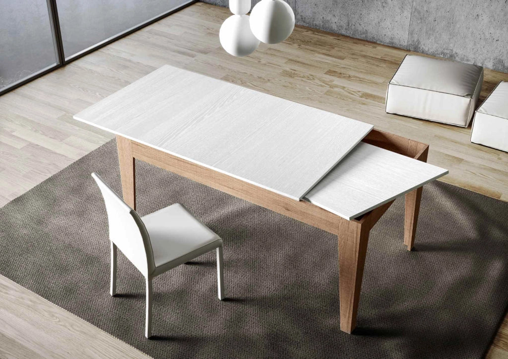 Tavolo Allungabile 120-180x90x77 cm Cico Mix Bianco Frassino