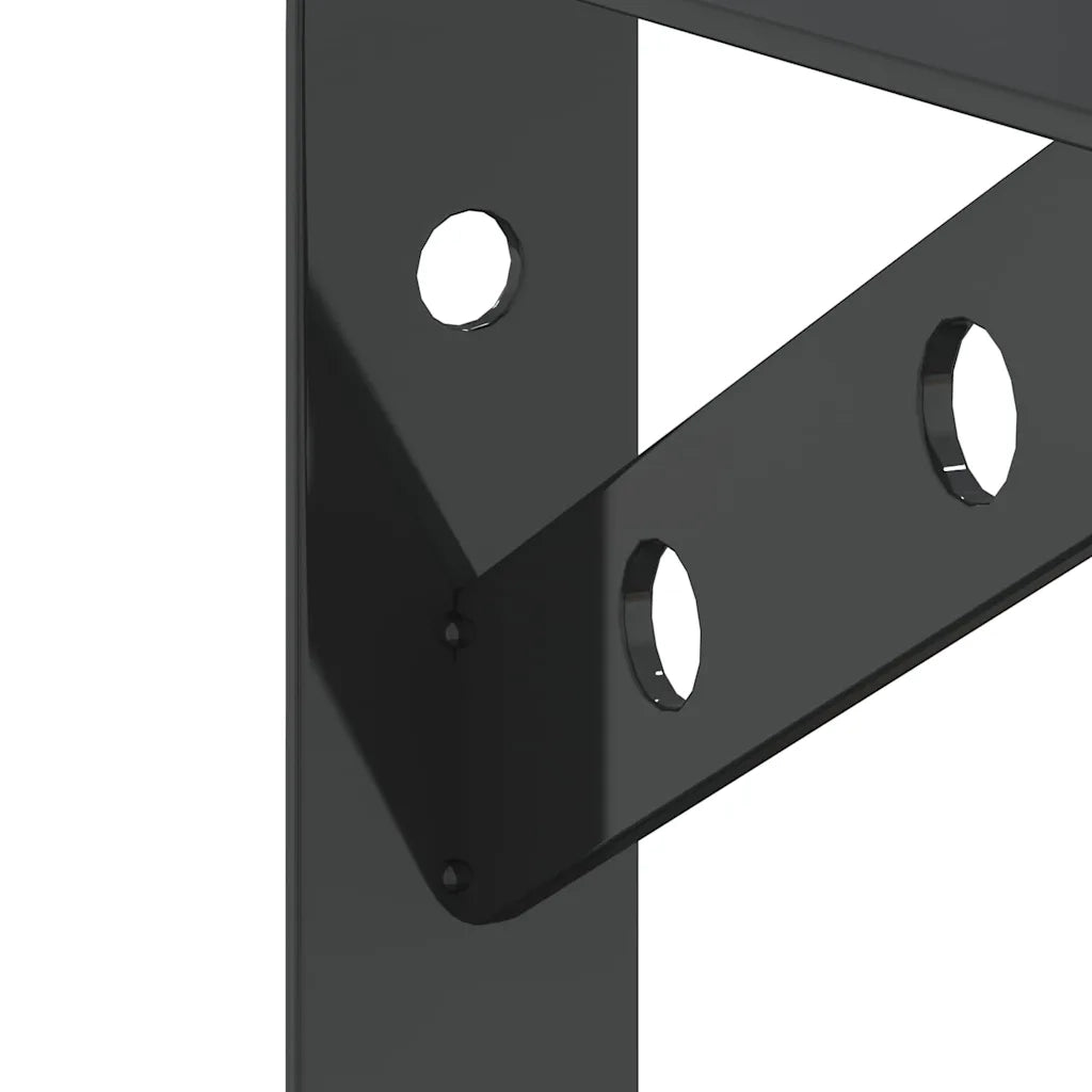 4 pz Staffe per Mensola | Ripiano | Scaffale 15x2,5x11,5 cm in Acciaio Inox Nero