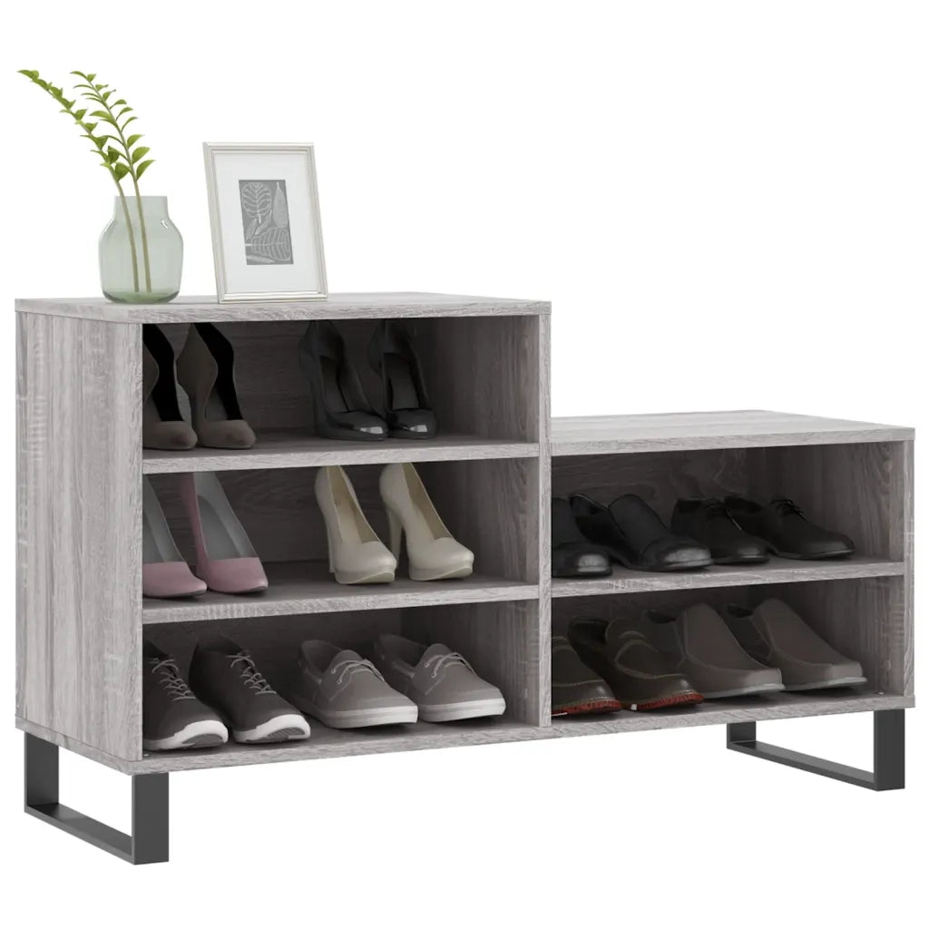 Scarpiera | Mobile per scarpe Grigio Sonoma 102x36x60 cm in Legno Multistrato