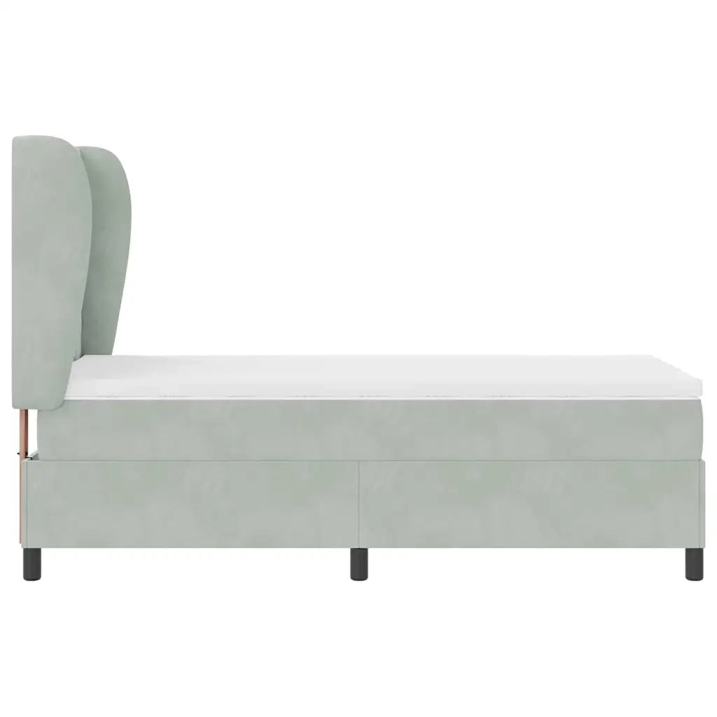 Letto a molle con testiera Grigio chiaro 190 x 90 cm Poliestere 3340850