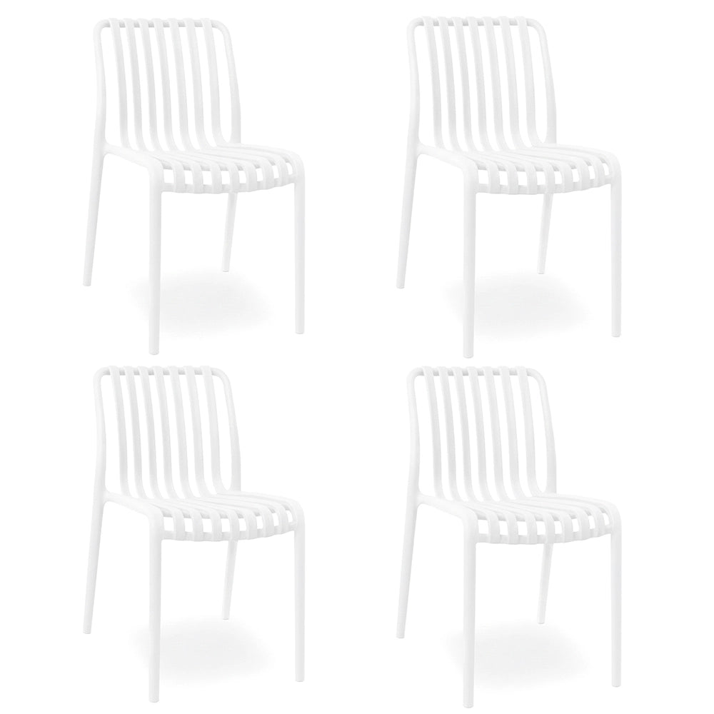 Sedia da esterno Iside in plastica resistente, modello comfort premium bianca x4