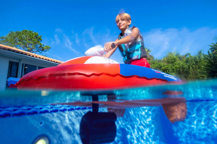 Moto D'Acqua Elettrica Gonfiabile per Bambini 3,2Km/h Nautica Wave Maker