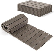 Passerella da Giardino Pieghevole 242 x 43 cm, Sentiero da Prato in HDPE con Cavi in Acciaio, Percorso da Prato Antiscivolo per Cortile e Spiaggia, Grigio
