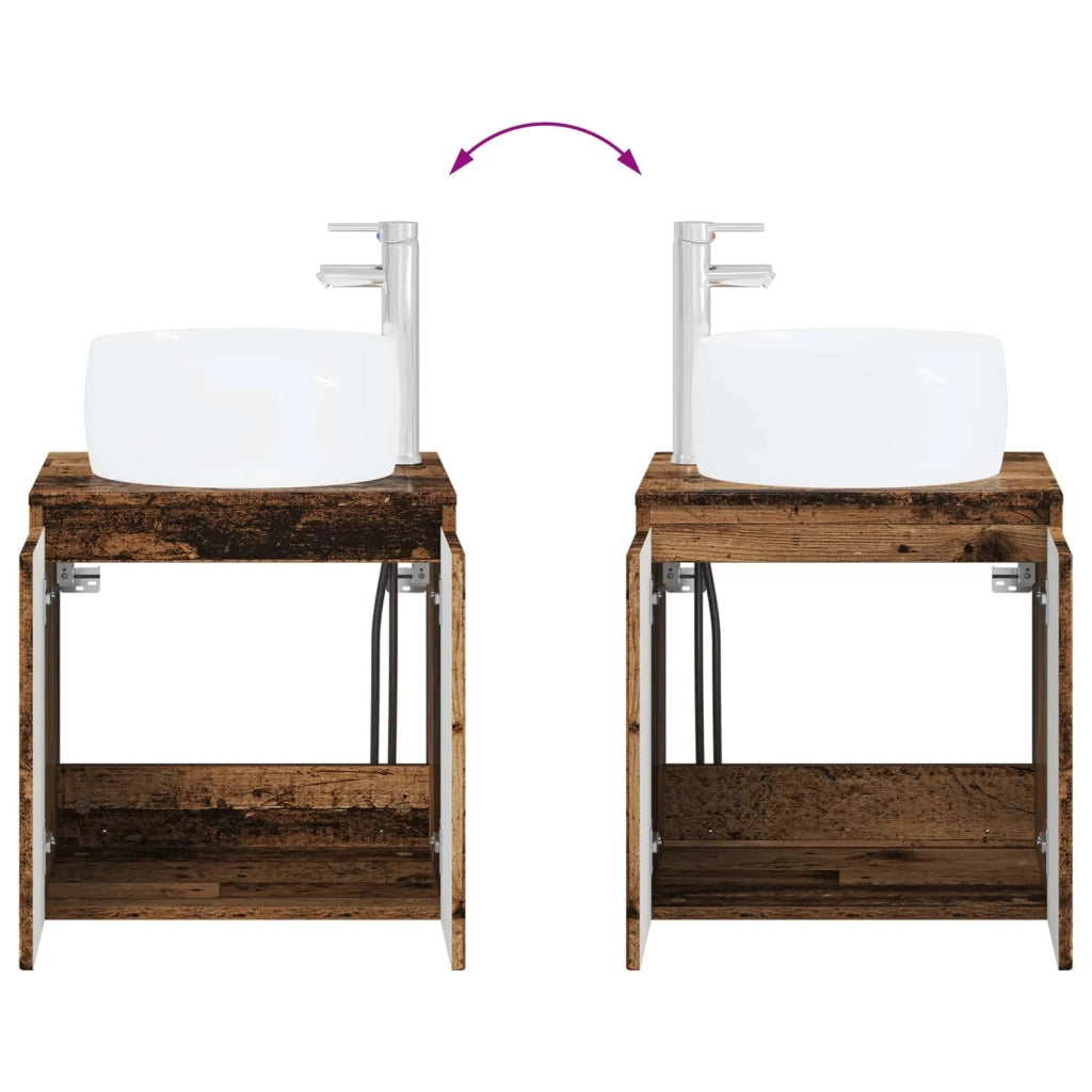Set di mobili per il bagno 2 pz Legno antico 3404102