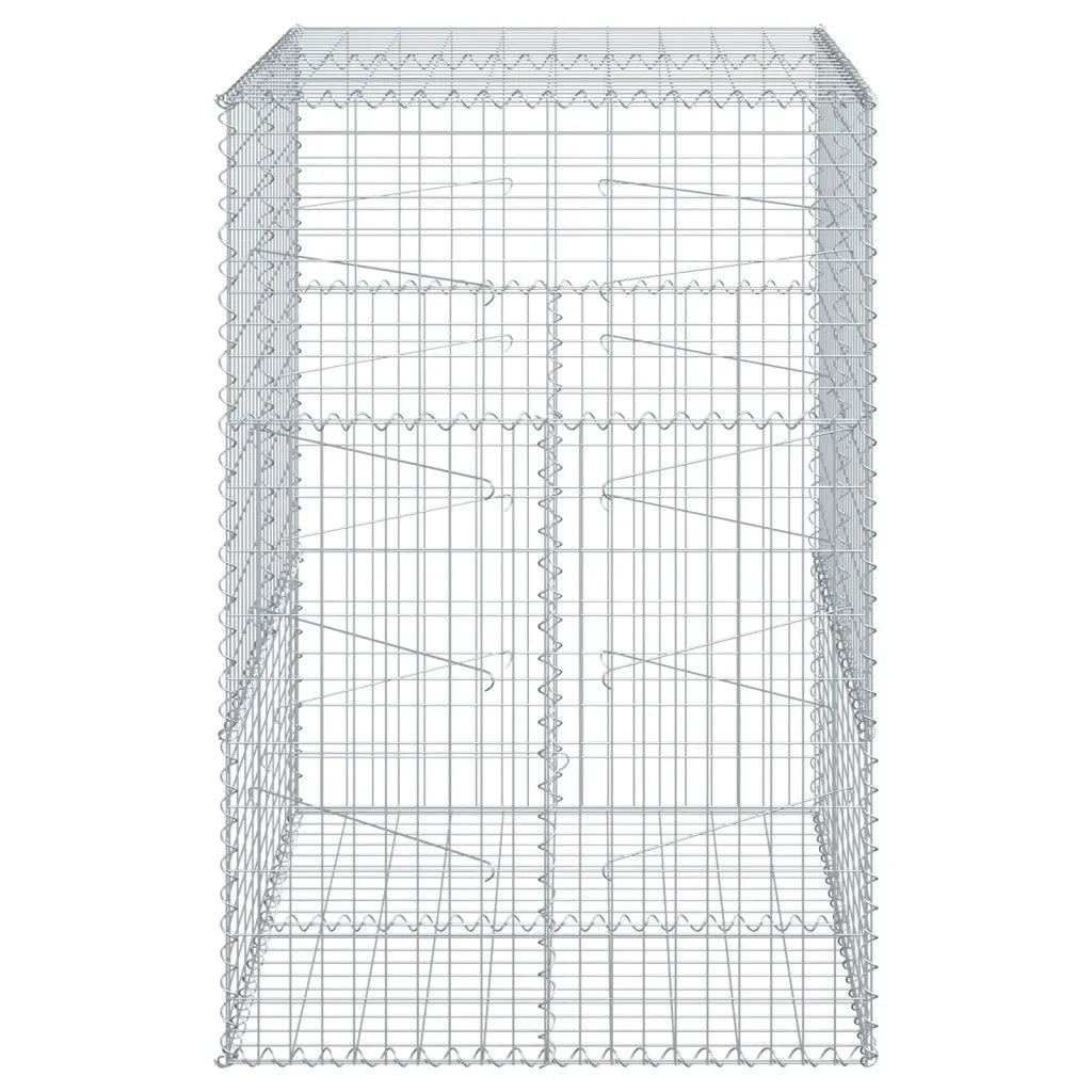 Cesto Gabbione con Copertura 100x100x150 cm in Ferro Zincato 3295213