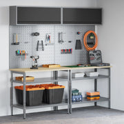Set Banco di Lavoro 8 Pezzi Grigio Acciaio