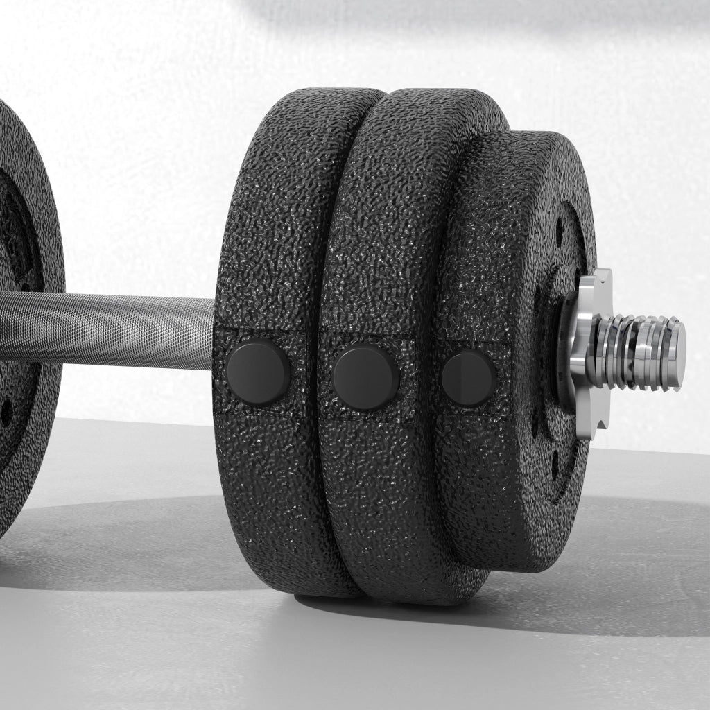 Set Pesi Manubri da 30 kg con 12 Dischi in Acciaio e Sabbia Nero