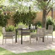 Set da Pranzo per Giardino 5 pcs Grigio chiaro polyrattan